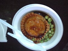 Pie and peas with gravy
